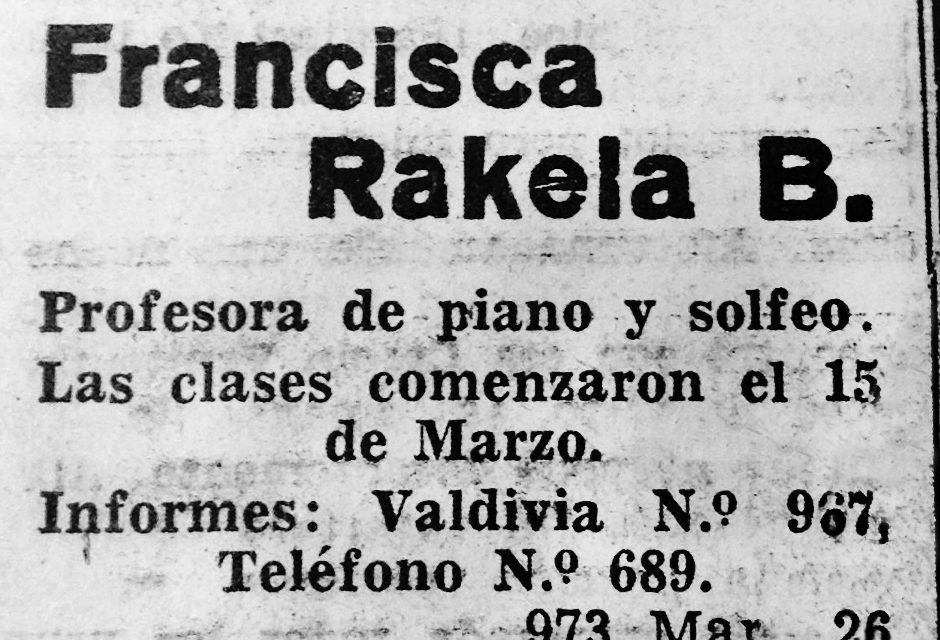 DÉCADA DE 1950: CLASES PARTICULARES DE  MÚSICA Y UNA ESCUELA DE CANTO